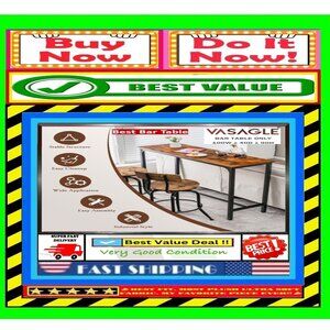 ✅🚨🆕🔴🌸S🌸A🌸L🌸E🌸❗️🌠🆒🔴📢VASAGLE Rectangle BAR Sturdy TABLE🟢💸BUY NOW📲💸